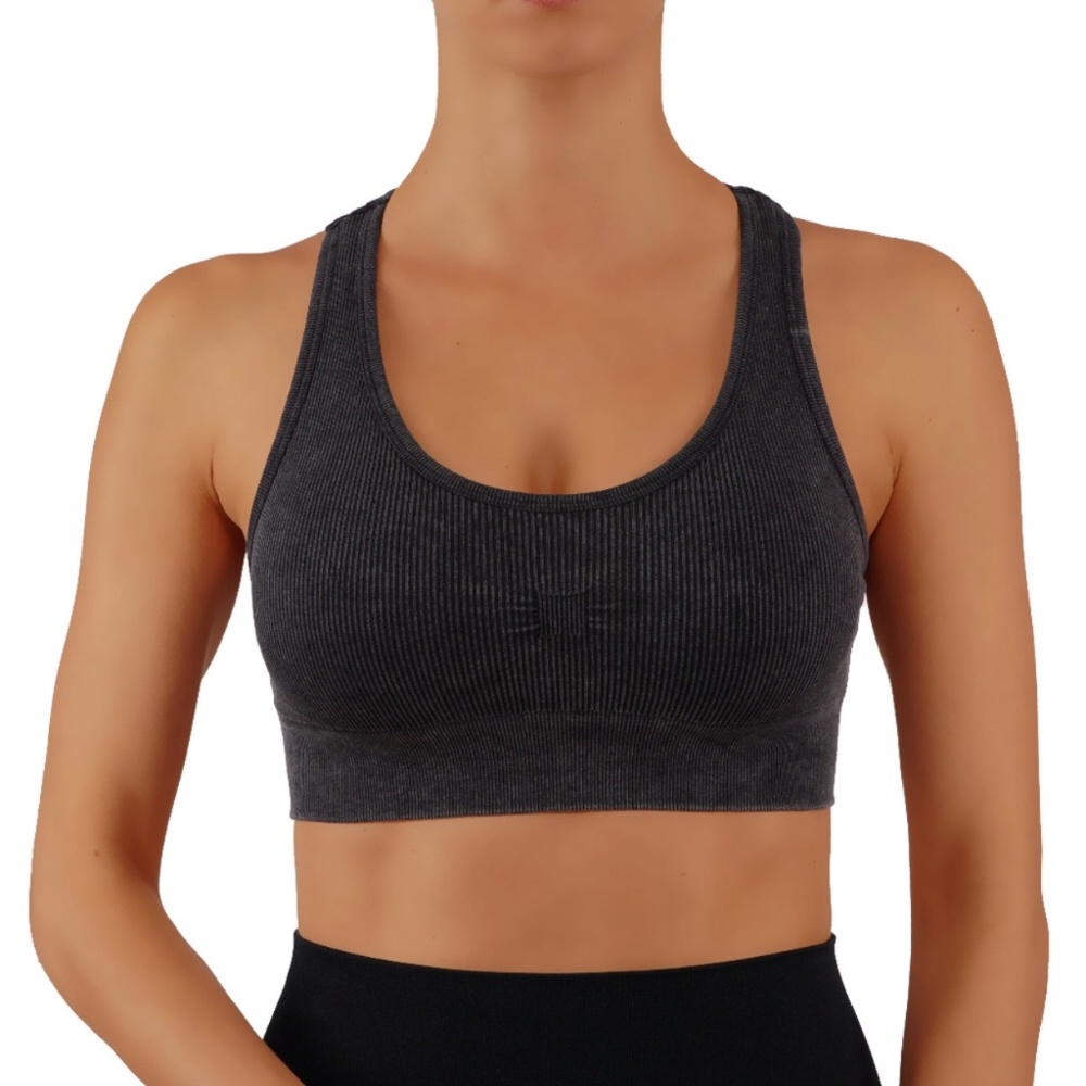 Black Yoga Top Comfort Sports Bra - Picture 2 of 3